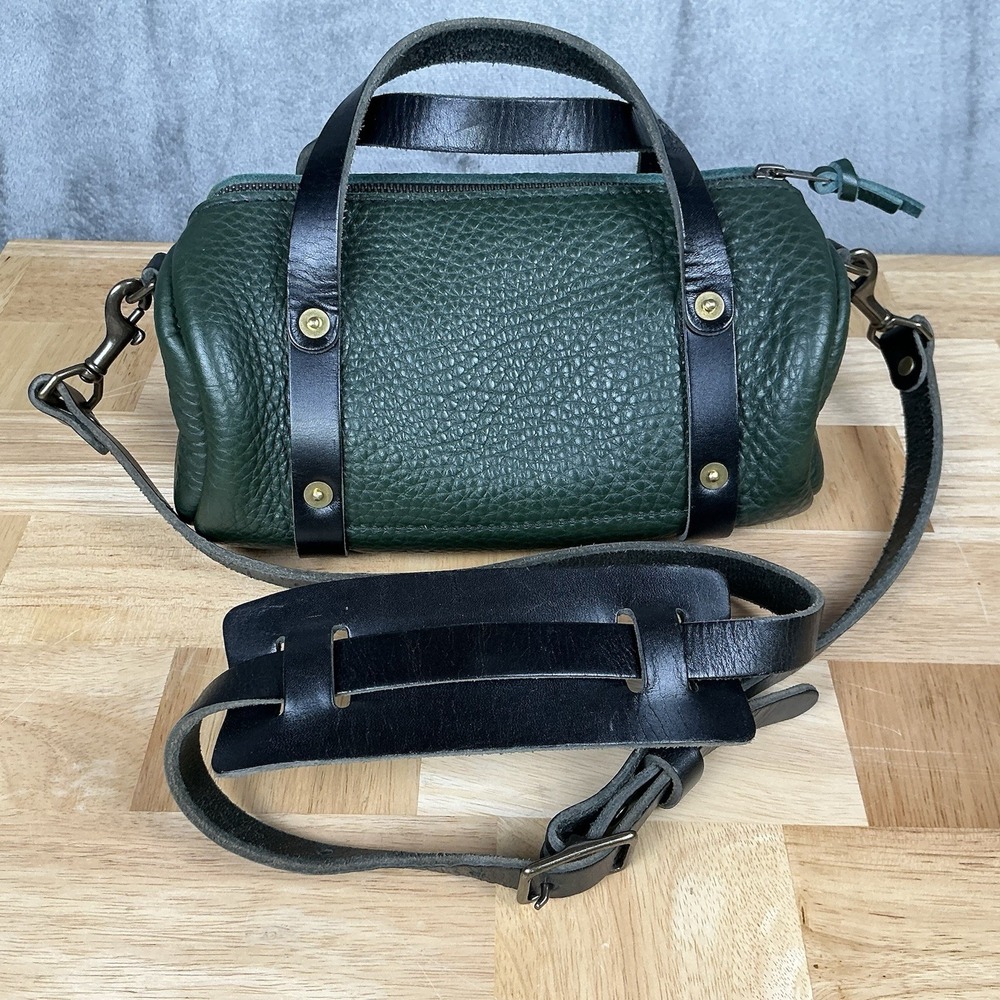Go Forth Goods Mini Jane Crossbody Bag Forest Green & Black Strap/Trim Purse - Picture 13 of 15